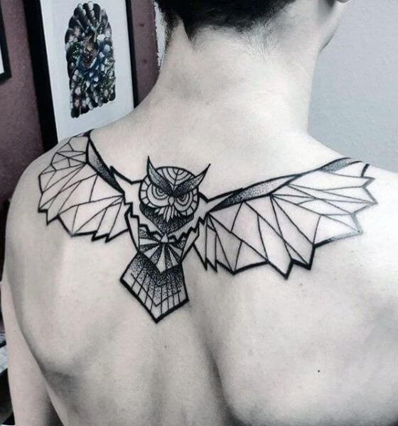 Amazing Owl Tattoo on Back