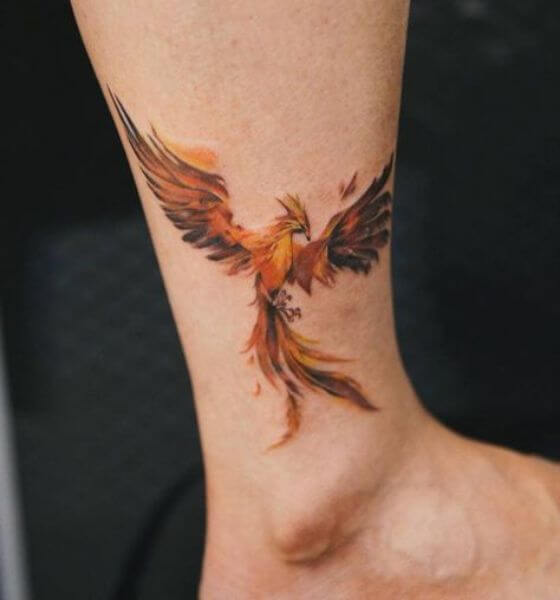 Phoenix Tattoo on Leg