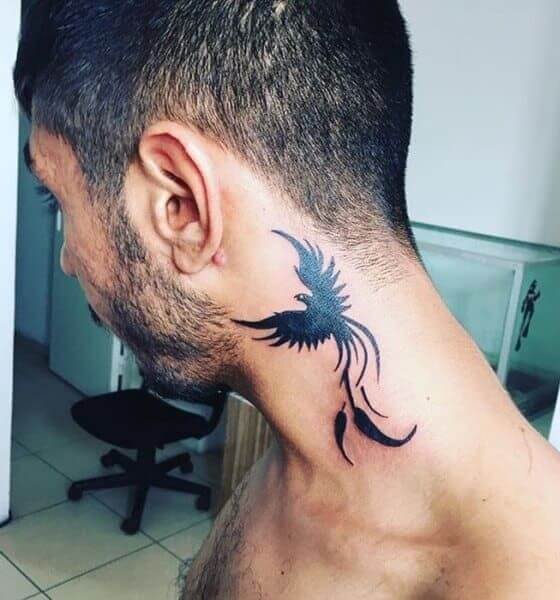 Phoenix Tattoo on Neck
