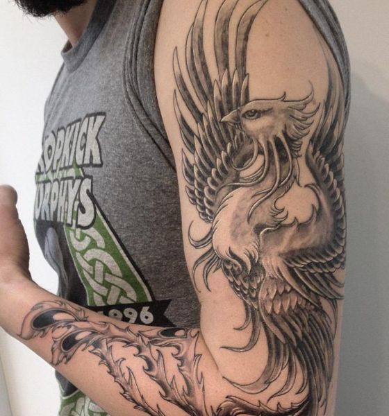 Phoenix tattoo idea on sleeve