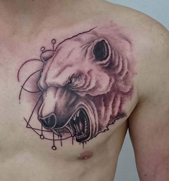 Polar Bear Tattoo on Chest