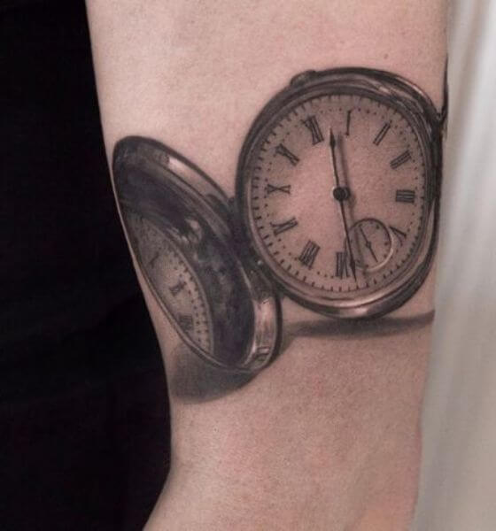 Realistic Clock Tattoo