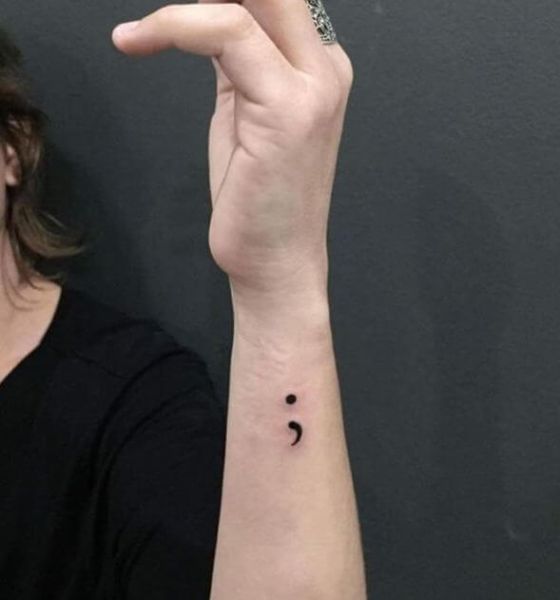 Semicolon Tattoo on Wrist