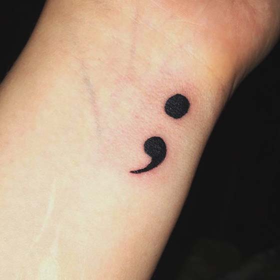 Semicolon Tattoo on Wrist