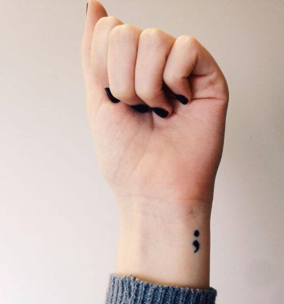 Beautiful Semicolon Tattoo on Wrist