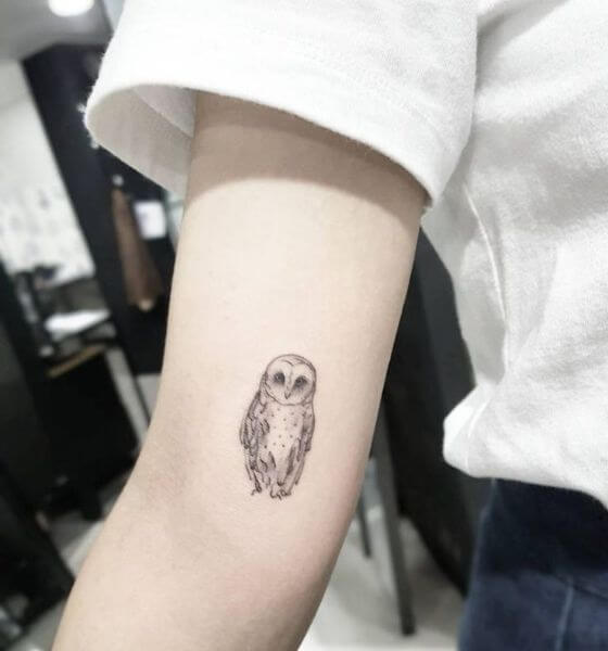 Simple Owl Tattoo for Men