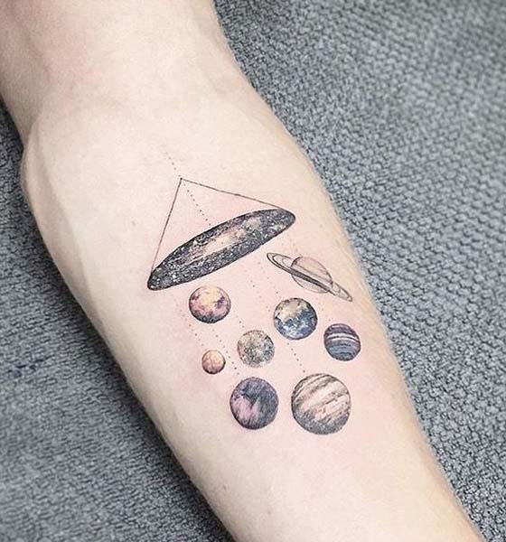 Solar System Themed Tattoos