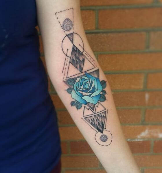 Stunning Blue rose tattoo idea