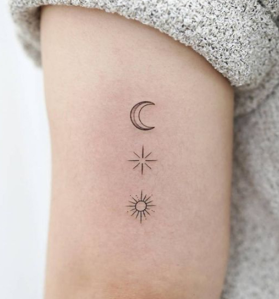 Sun Moon & Stars Tattoo