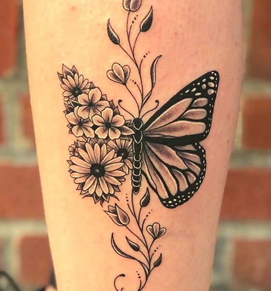 Sunflower and Butterfly Tattoo Ideas