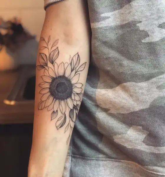 Sunflower arm tattoo