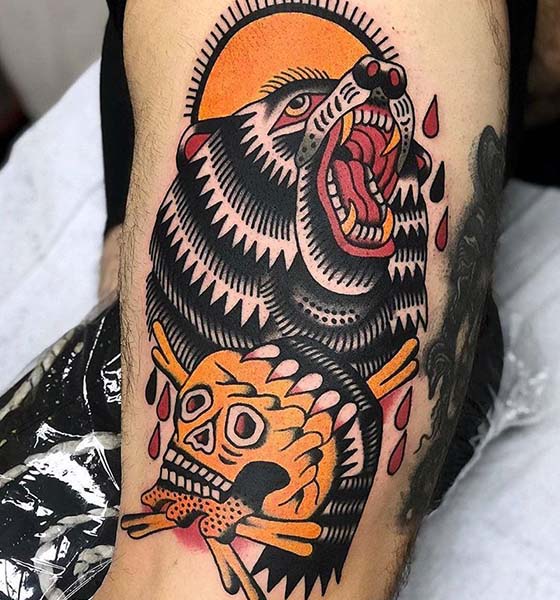 Traditional Bear Tattoo Idea