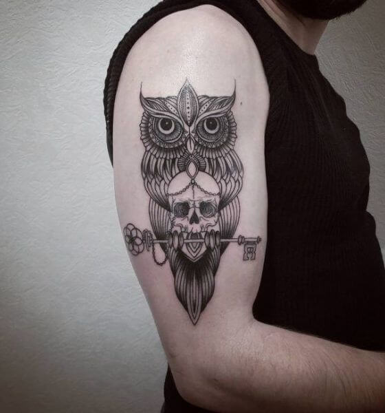 Tribal Owl Tattoo Ideas for Men