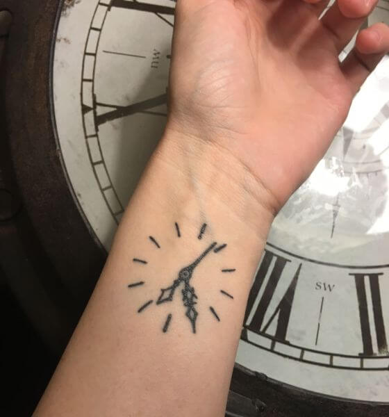 Watch Clock Tattoo on Wrist