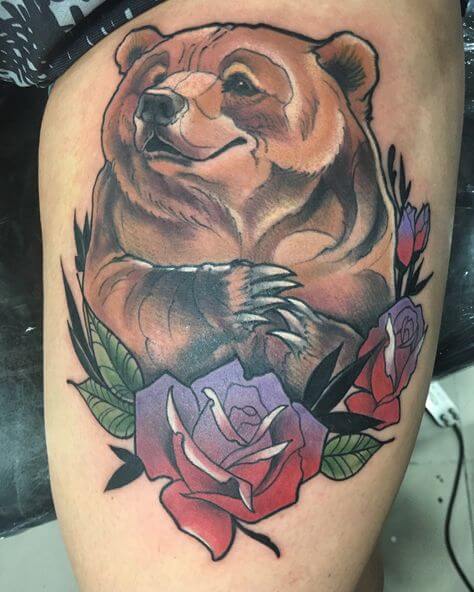 american trenditional bear tattoo