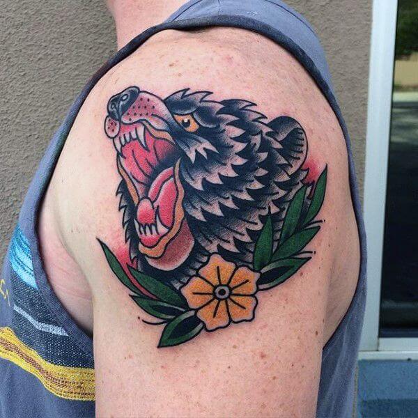 best american traditional bear tattoo