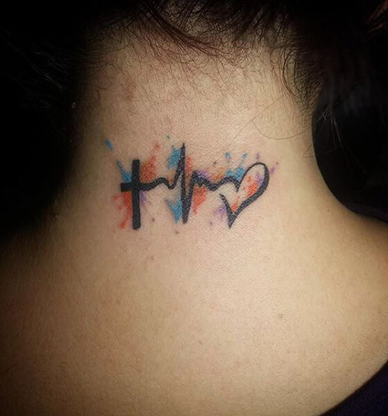 hope tattoo symbol on neck
