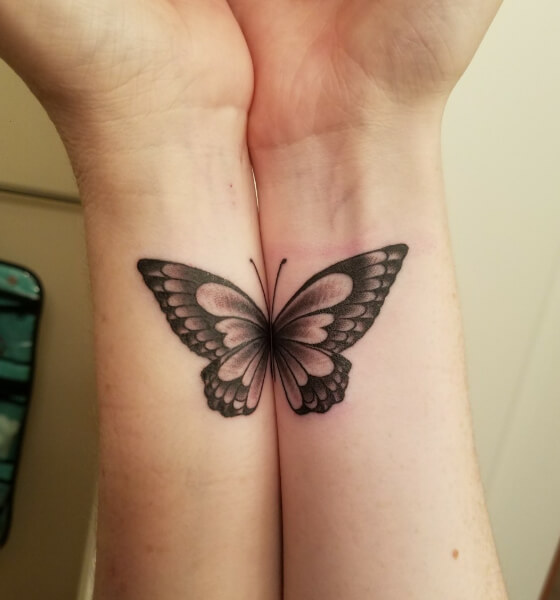 Beautiful Butterfly Friendship Tattoo
