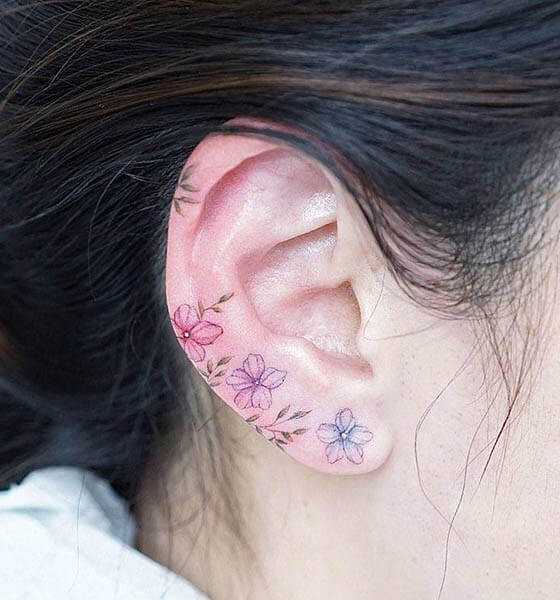 Beautiful Earlobe Tattoo Ideas for Girls