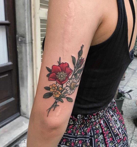 Beautiful Flowers Tattoo Design