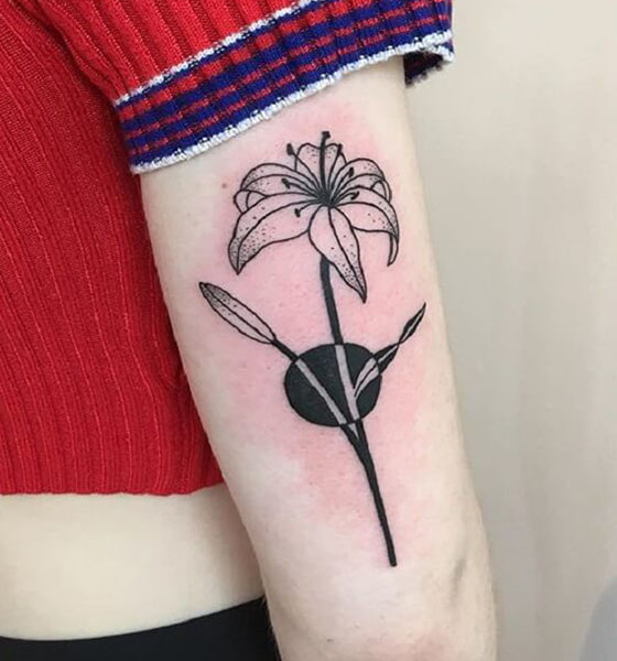 Beautiful Lily Flower Tattoo Design