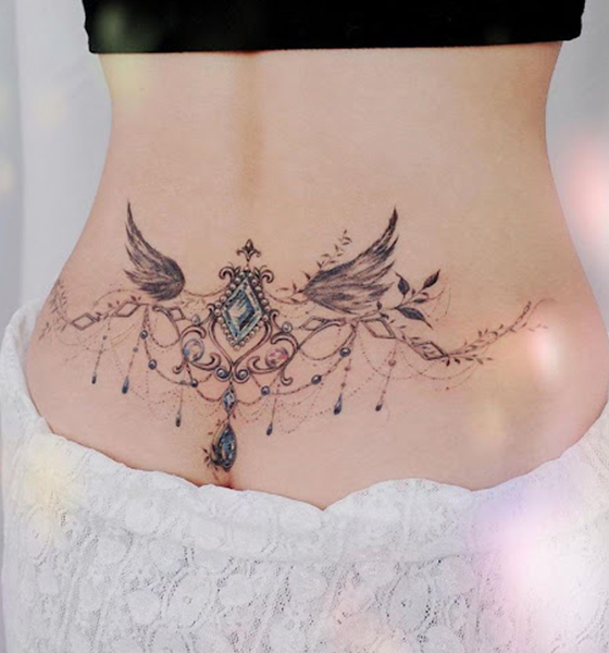 Beautiful Tattoo Design on Lower back