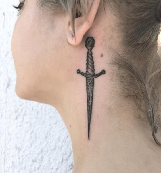 Behind the ear tattoo design