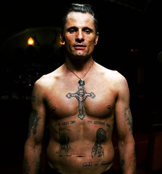 Eastern Promises - Jesus Tattoo on Chest