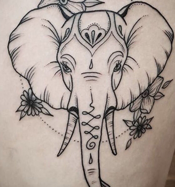 Beautiful Elephant Head Tattoo Design