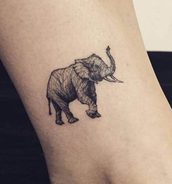 Elephant Trunk Up Tattoo