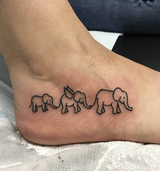 Family Elephant Tattoo Designs