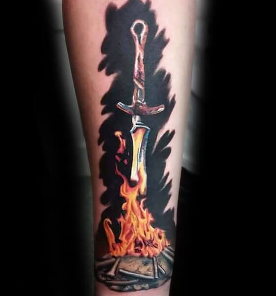 Flaming Sword Tattoo Idea