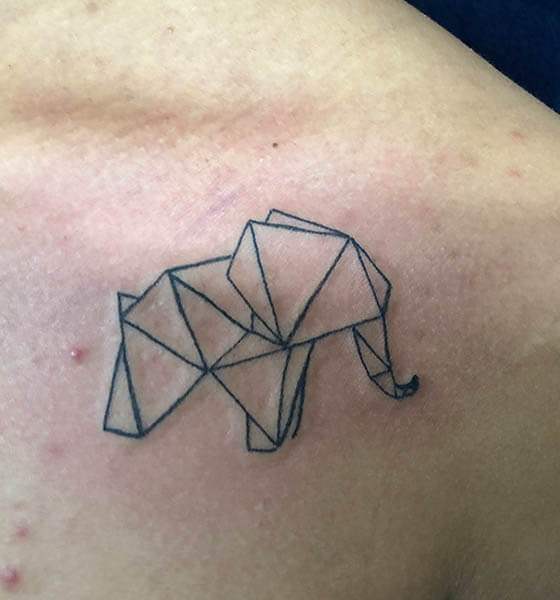 Geometric Elephant Tattoo Idea