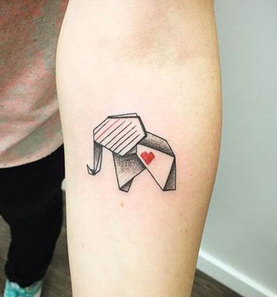 Beautiful Geometric Elephant Tattoo