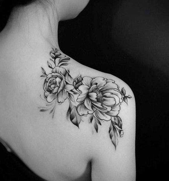 Gorgeous Flower Tattoo on Shoulder