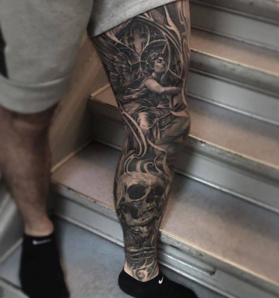 Leg sleeve tattoo idea