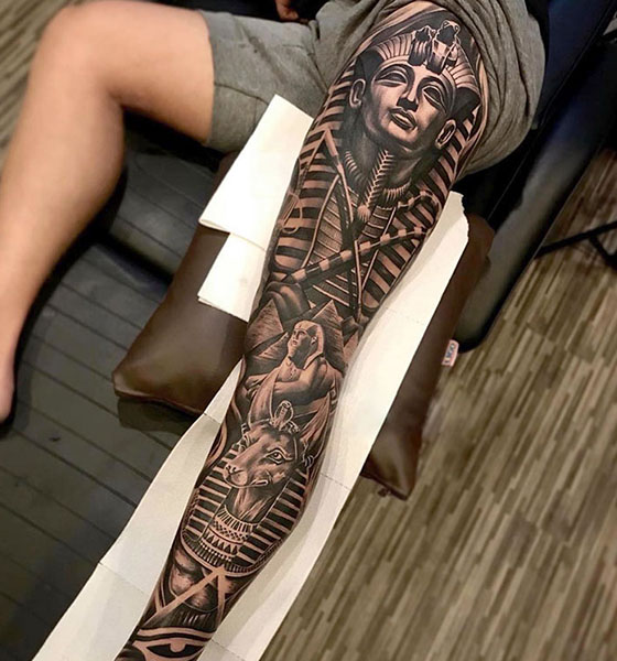 Amazing Leg sleeve tattoo design