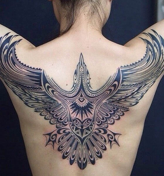 Mind-Blowing Tattoo Design on Upper Back