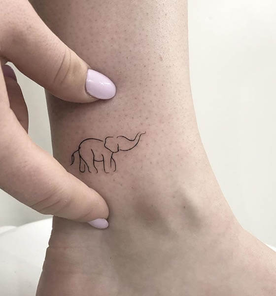 Minimalist Elephant Tattoo Idea