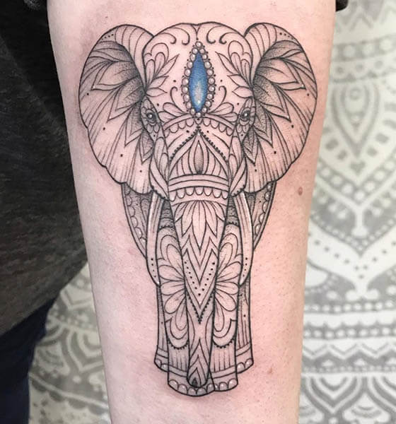 Amazing Polynesian Elephant Tattoo Design