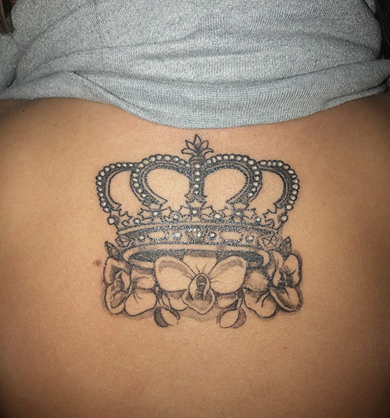 Queen Crown Tattoo on Belly