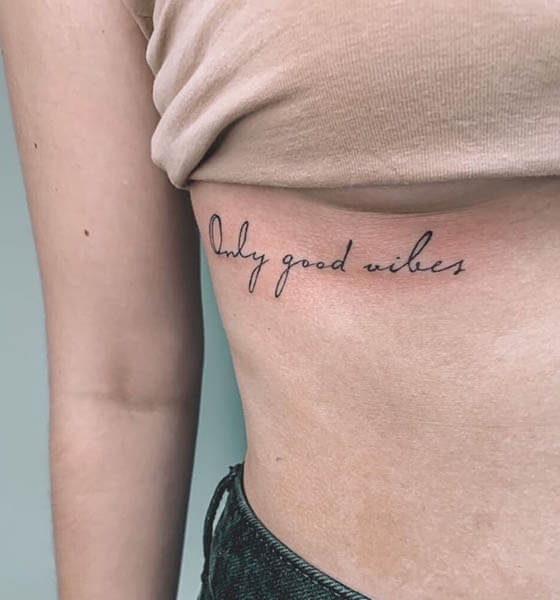 Quote Tattoo on Ribs