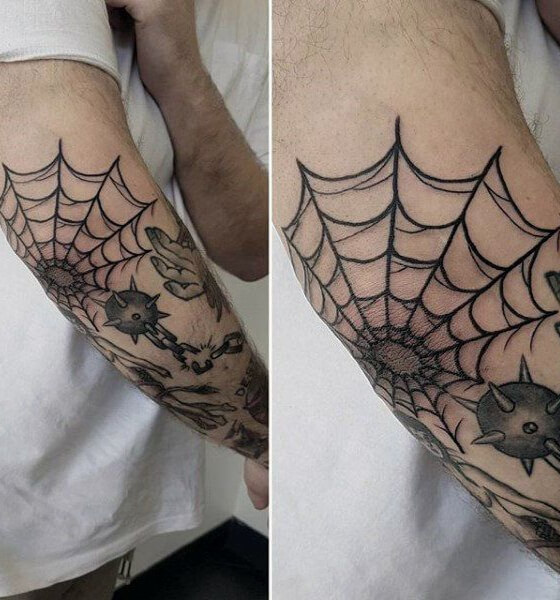 Spider web tattoo design