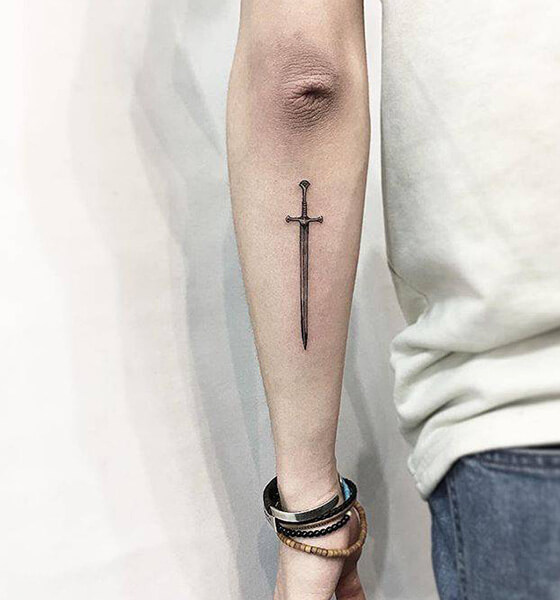 Sword Tattoo Design on Forearm