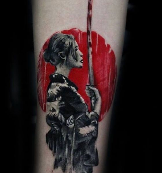 Sword Tattoo with Geisha