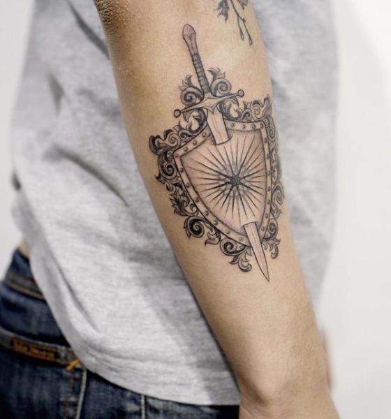 Sword Tattoo with Shield