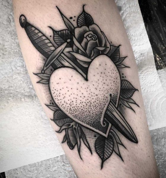Sword Tattoos with Heart