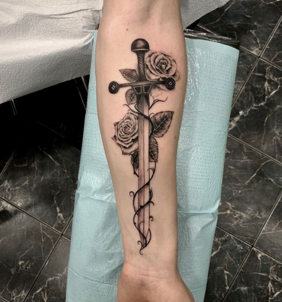 Sword with Rose Tattoo