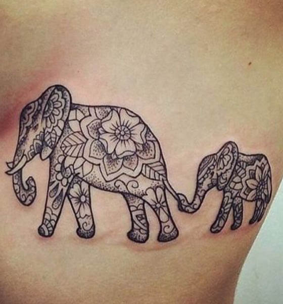 Tribal Elephant Tattoo Design for Women