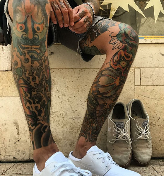 Unique Tattoo Design on Leg